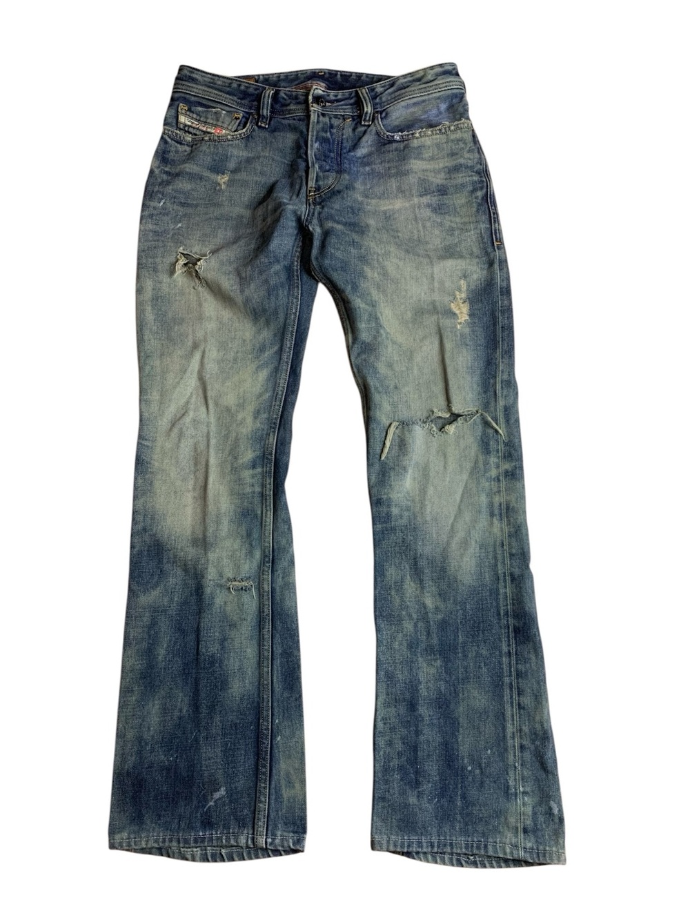 DIESEL New-Fanker Slim Bootcut Distressed Jeans Made In Italy Size 29 L32